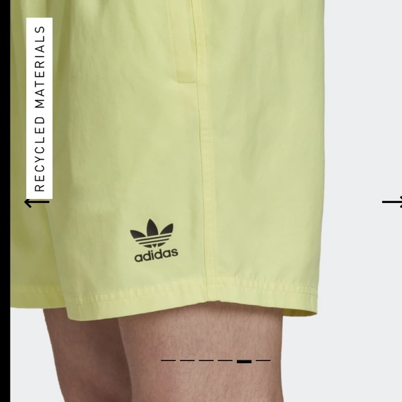 Adidas ESSENTIALS TREFOIL SWIM SHORTS in Pulse Yellow - Picture 5 of 9